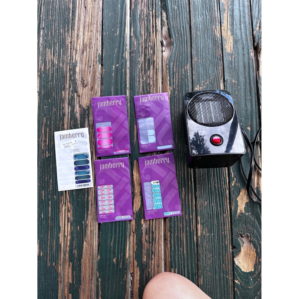 Jamberry Nail Wrap Bundle 5 Sheets with Portable Mini Heater Manicure‎ Set